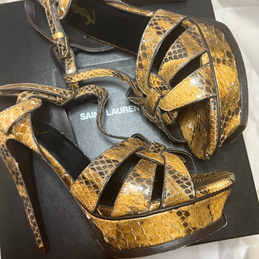 Saint Laurent Python Tribute Sandals - Size 39.5 … - image 5